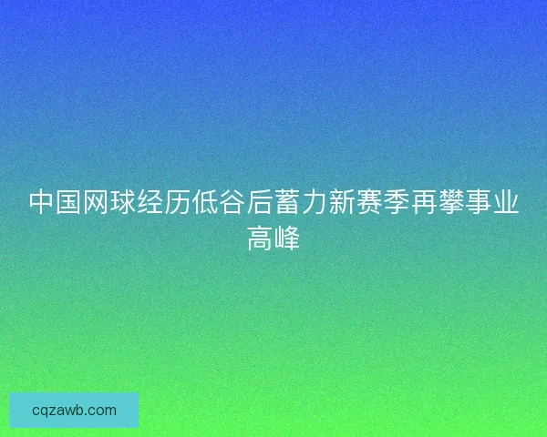 中国网球经历低谷后蓄力新赛季再攀事业高峰